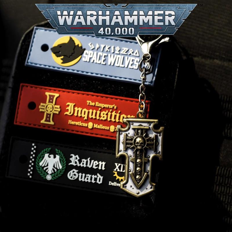 Warhammer 40K Game Peripherals Creative Skull Cross Keychain Retro Punk Style Keyring Hanging Boys School Bag Decoration