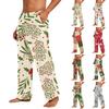 Pantaloni Pigiama Casual da Uomo con Stampa Natalizia per il Relax delle Feste Invernali