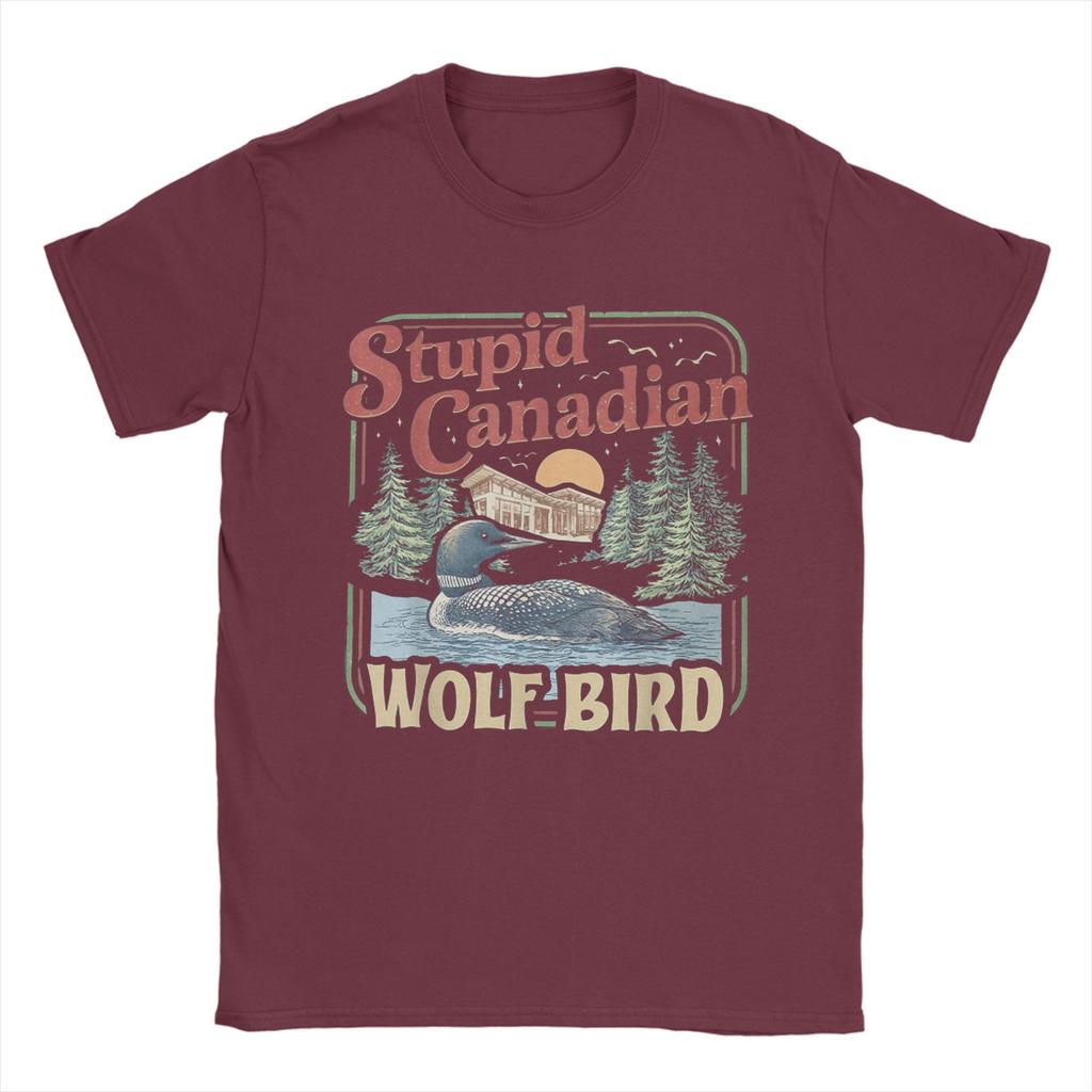 Funny Stupid Canadian Wolf Bird TShirt for Unisex Heated Rivalry Pure Cotton Tee Shirt O Neck Short Sleeve T Shirt Summer Clothing