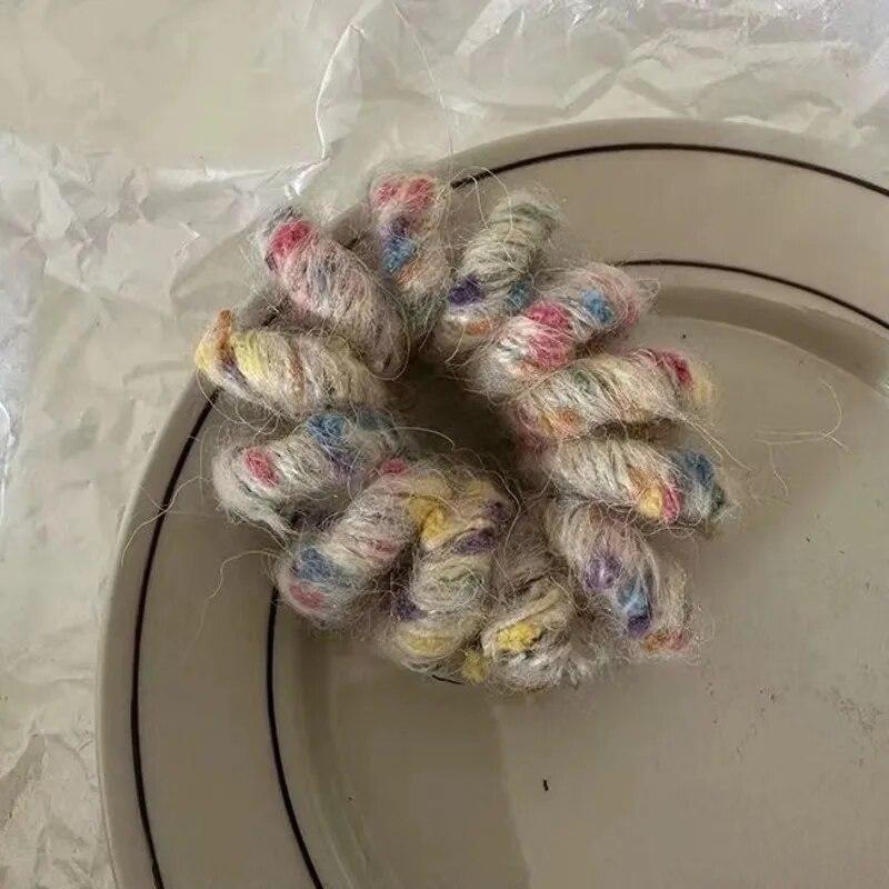 Trendy Plush Telephone Wire Elastic Hair Bands Scrunchies Sweet Colorful Hair Ropes Rubber Bands For Women Hair Accessories Gift