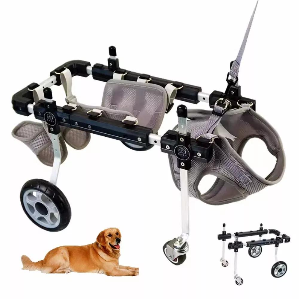 Bakbensrullestol for hunder og katter Justerbar rullator for funksjonshemmede kjæledyr med bakbenstøtte og hoftestøtte