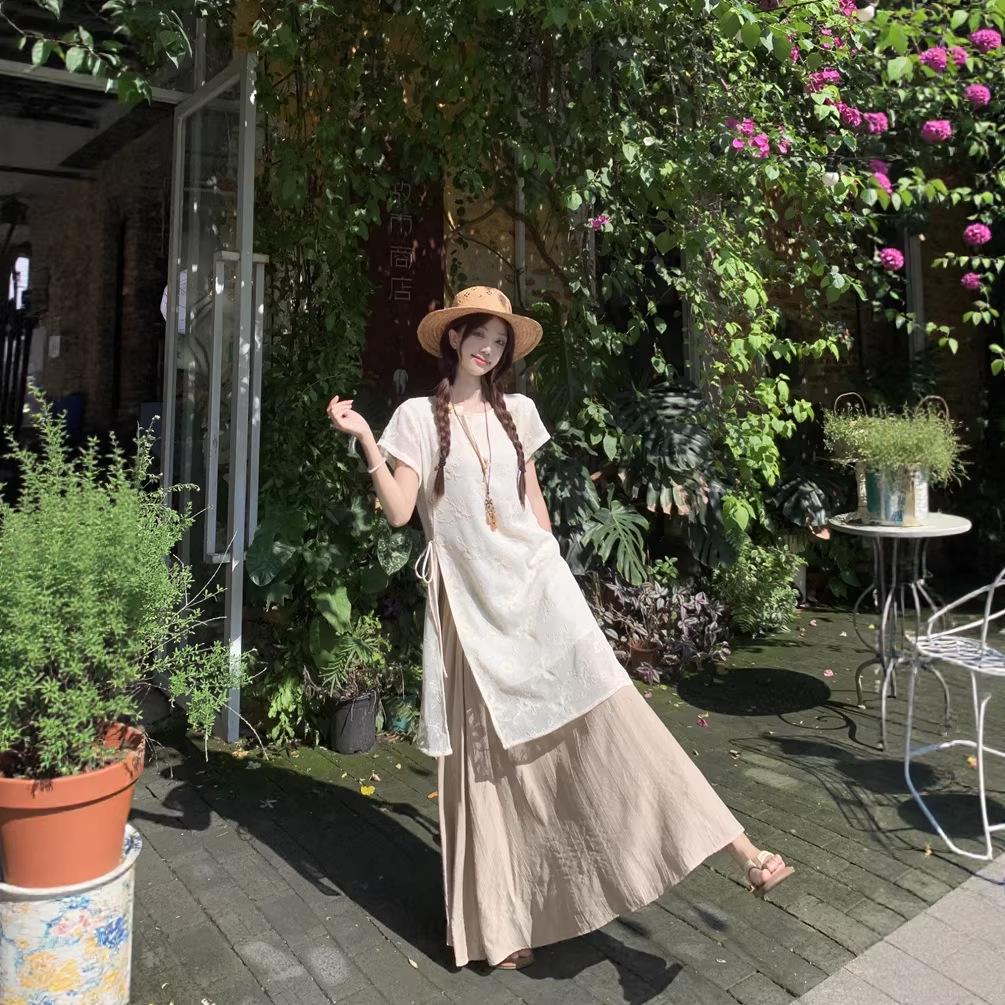 

2026 Summer Zen Style Petite Skirt Suit with Hollow Design 3XL