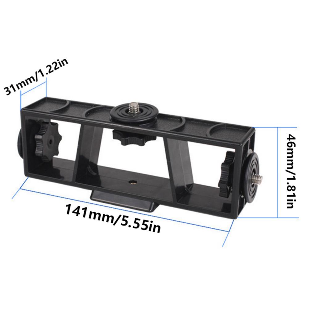 3-Position Phone Holder Tripod Cell Phones Stabilizer Mount Clip for Live Streaming Mobile Phones Camera Bracket Rack