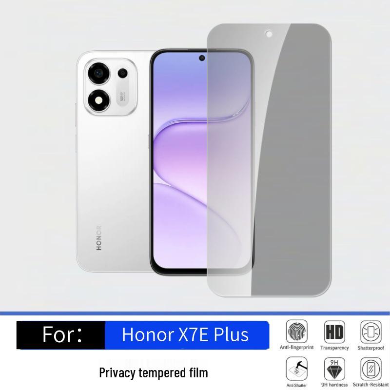Honor X7e Plus HD Anti-Peep Tempered Glass Film - Frosted, Drop-Proof, Transparent Screen Protector.
