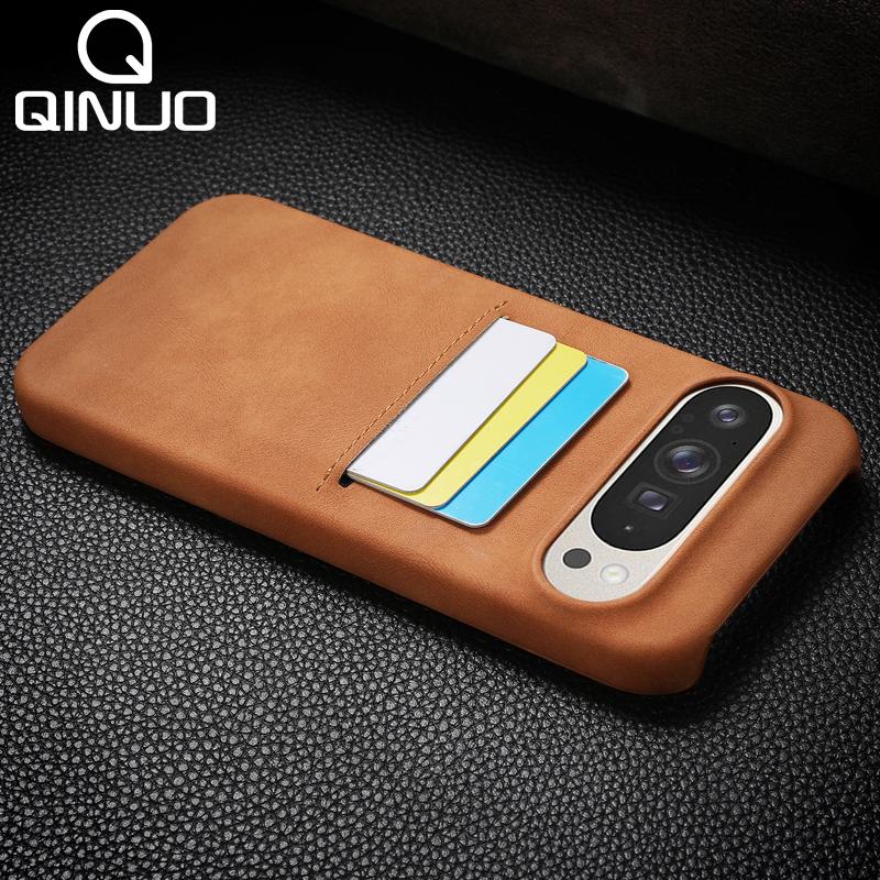 Luxury Sheep Skin Style With Card Pocket Phone Case For Google Pixel 10 9 Pro XL 8 8A 8Pro Matte Leather Clip Shockproof Cover