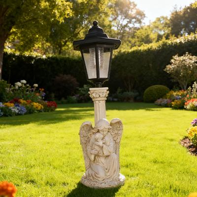 Solar Angel Sculpture Yard Light Resin Hexagonal Lamp Decorative Ornament Garden Courtyard Lawn Decorative Atmosphere Light