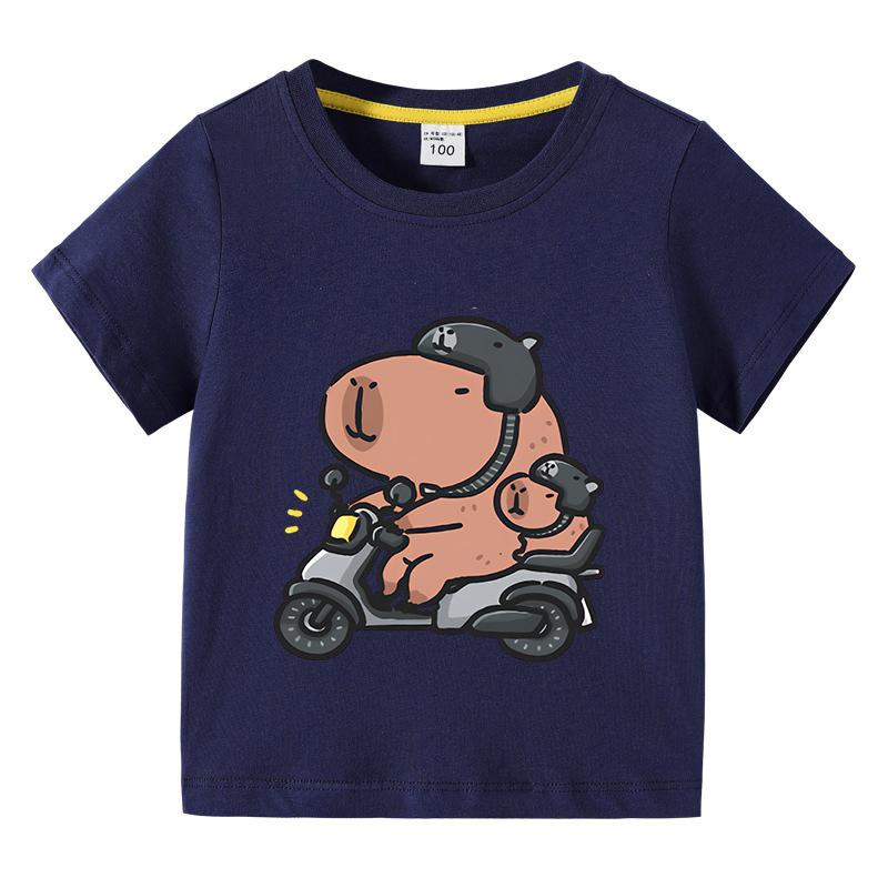 Capybara Kids Tshirt Children animal Tees Cartoons Clothes Kid Girl Boy Cute Capybaras Lovely T Shirt Baby Casual Top Clothes