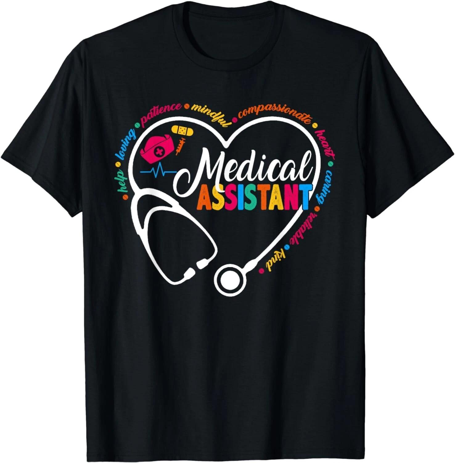Heart Stethoscope Medical AssistanT-Shirts Funny Nurse Gift Unisex T-Shirt 4XL