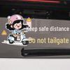 Funny Female Driver: Keep Distance Rear Windshield Sticker