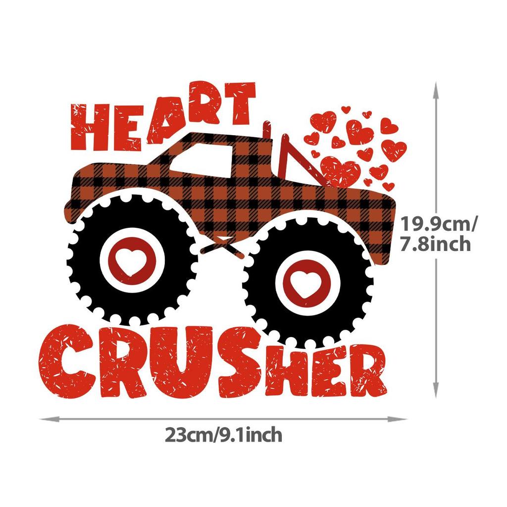 Valentine's Day Car Hooded Sweatshirt Heat Transfer Stickers, Clothing Heat Transfer Stickers, Printed Embossed Stickers, DIY T-shirt Stickers