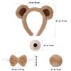 Alipis Bear Costume Set for Kids, Includes Plush Headband, Ears, Nose, Tail, and Bow Tie, Perfect for Halloween and Parties