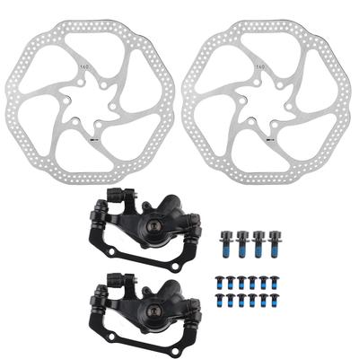 Mountainbike Mechanische Scheibenbremse Fahrrad Vorder- Hinterrad Set mit 160mm Rotoren