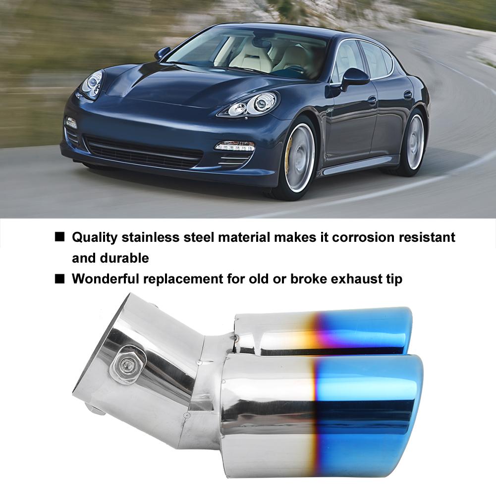 Universal 2.4in Stainless Steel Exhaust Tip Pipe Auto Car Modification Accessory
