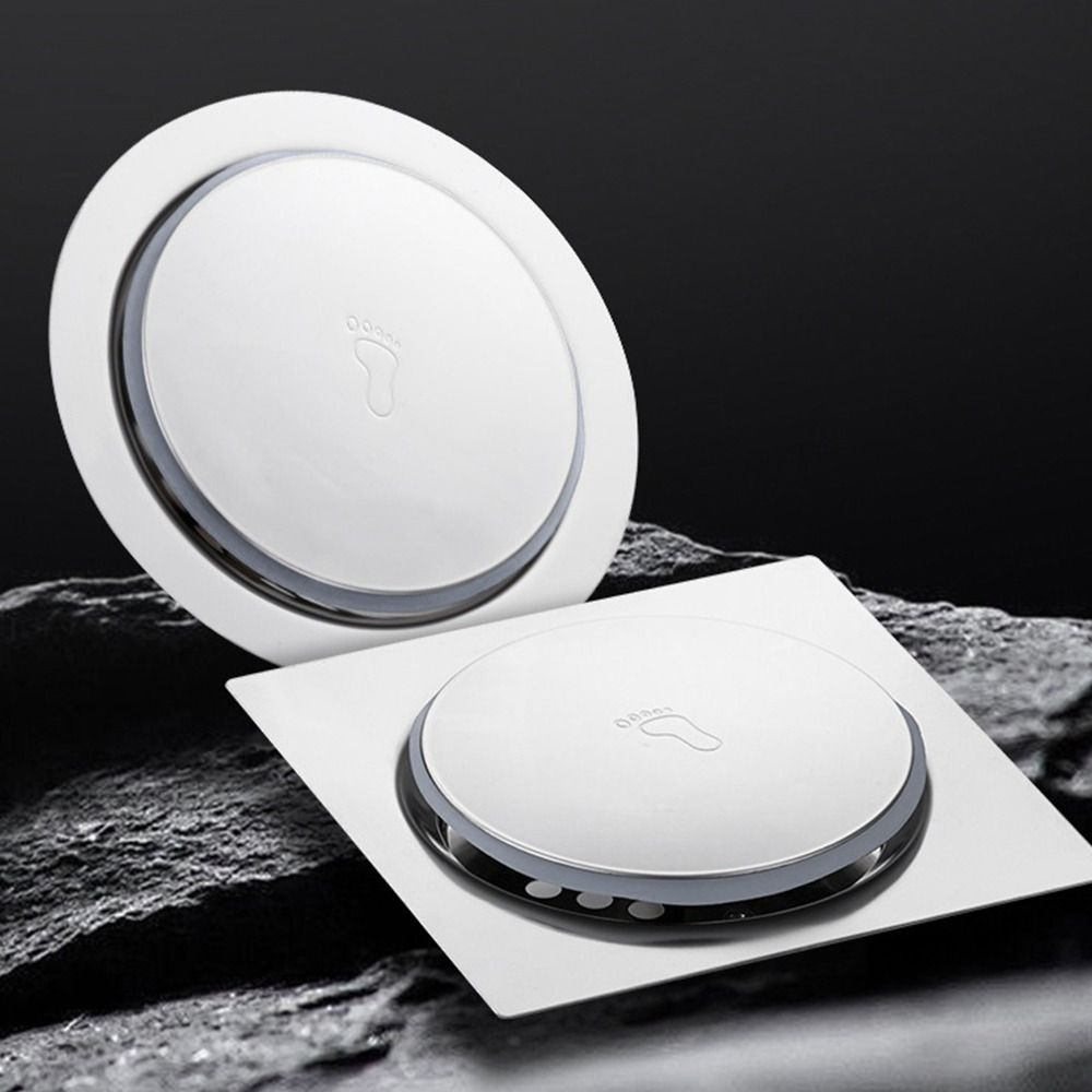 Pop Up Bounce Shower Foot Floor Drain Stainless Steel Drain Filter Durable Press-Type Floor Drain