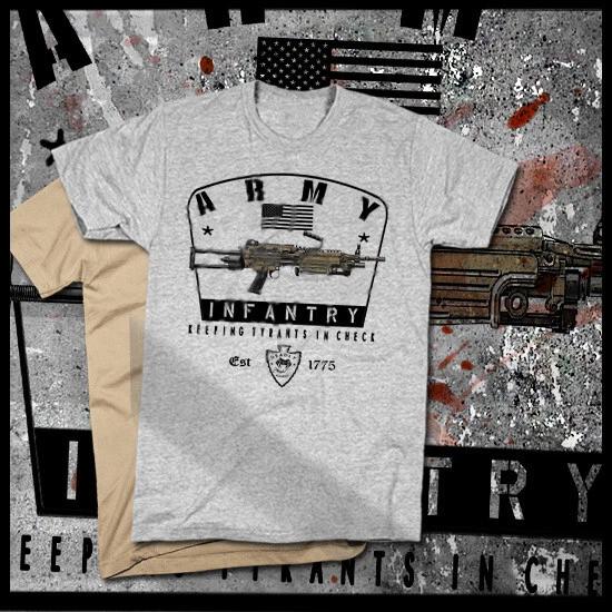 Military Infantry T-Shirt Army 11 Bravo Grunt Commandos Airborne Ranger Iraq Tee S
