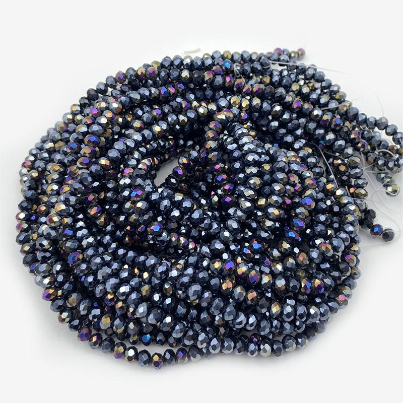 Crystal Beads 2 3 4 6 8mm Rondelle Loose Spacer Blue Glass Beads for Jewelry Making Bracelets Supplies Necklace DIY Accessories