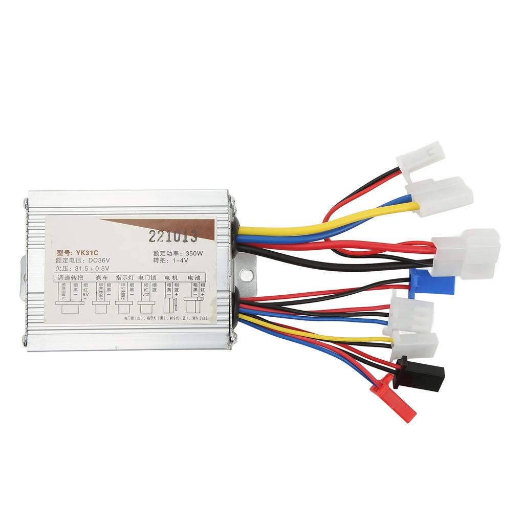 Bürstenmotor Drehzahlregler 350W Stabile Empfindliche Steuerung Mehrfache Schutzvorrichtungen Elektrofahrrad Roller Controller 36V