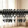 Pack of 10 Multipurpose Metal Curtain Rings with Clips 25 mm Interior Diameter for Curtain Rod, Drapery Hangers Easy Installation for Home Decors