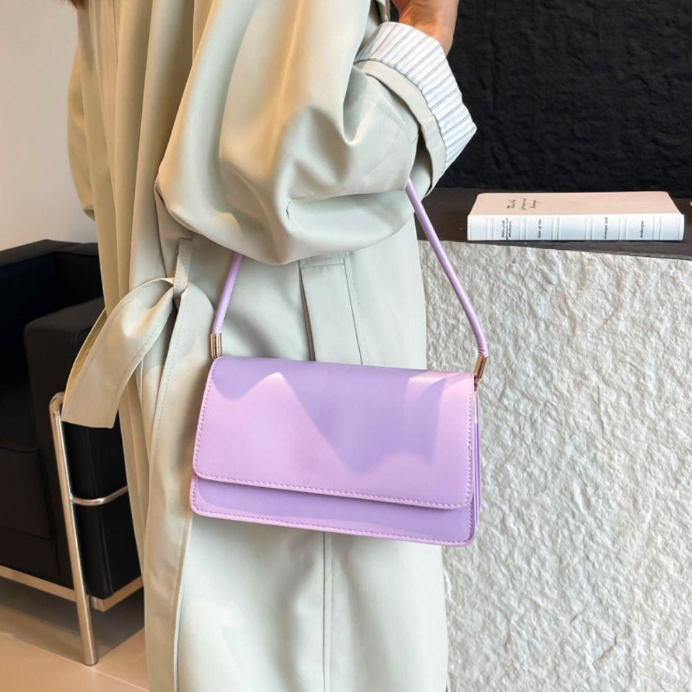 Handbag PU Leather Crossbody Bag Candy Color Small Square Bag Girls Simple Shoulder Bag  Party