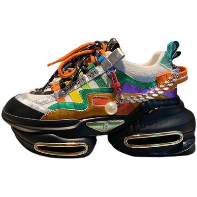 Fashion 2024 Shoes Women's Spring And Autumn New Fashion Brand Small White Shoes Leisure Soft Leather Increased Thick Soled Shoes