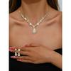 Jewelry High-end Crystal Gem Ladies Water Drop Necklace Earrings Bracelet Ring