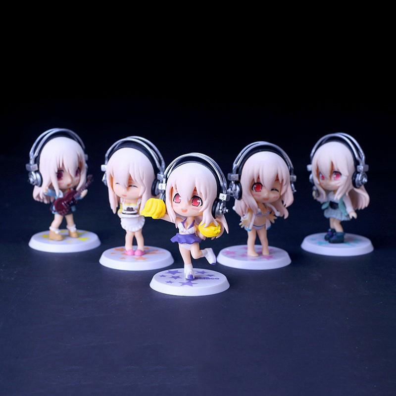 10CM Anime Figure Super Sonico Working Swimsuit Suit Chassis Version Model Dolls Toy Gift Collect Boxed Ornament Material Q PVC Kid Friendly 2