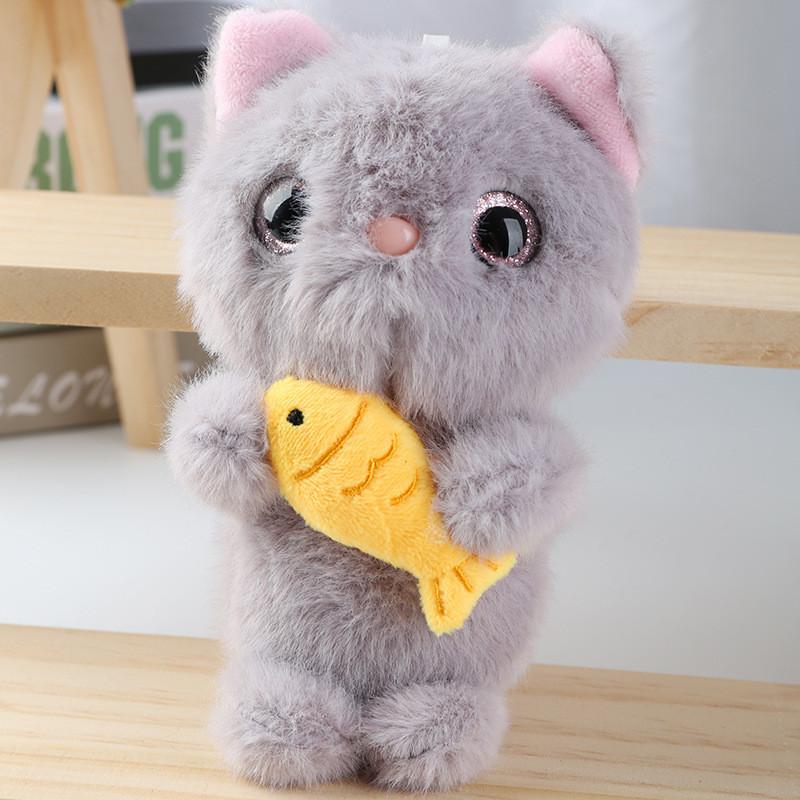 Plush Cat Keychain With Pp Cotton Filling For Bag Decor And Collectible Toy