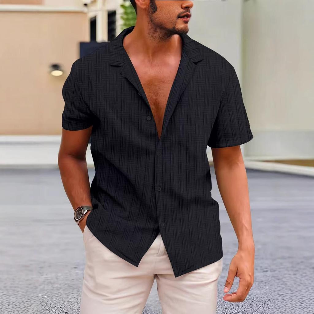 2025 New Men's Zipper Short-sleeved T-shirt,  Polo Shirt, Men's T-shirt, Breathable and Casual Short-sleeved