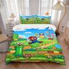 Mario'S Adventure Mushroom Land Print 3Pcs Bedding Setduvet Cover With 2 Bedropillowcase Home Birthday Gift