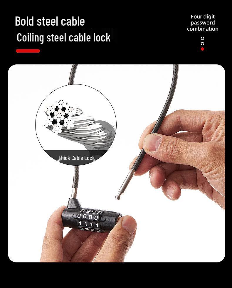 Mild Steel Wire Combo Lock for Cabinets, Patios, Lawn Mowers, Windows, Drawers, Cars, and Basket