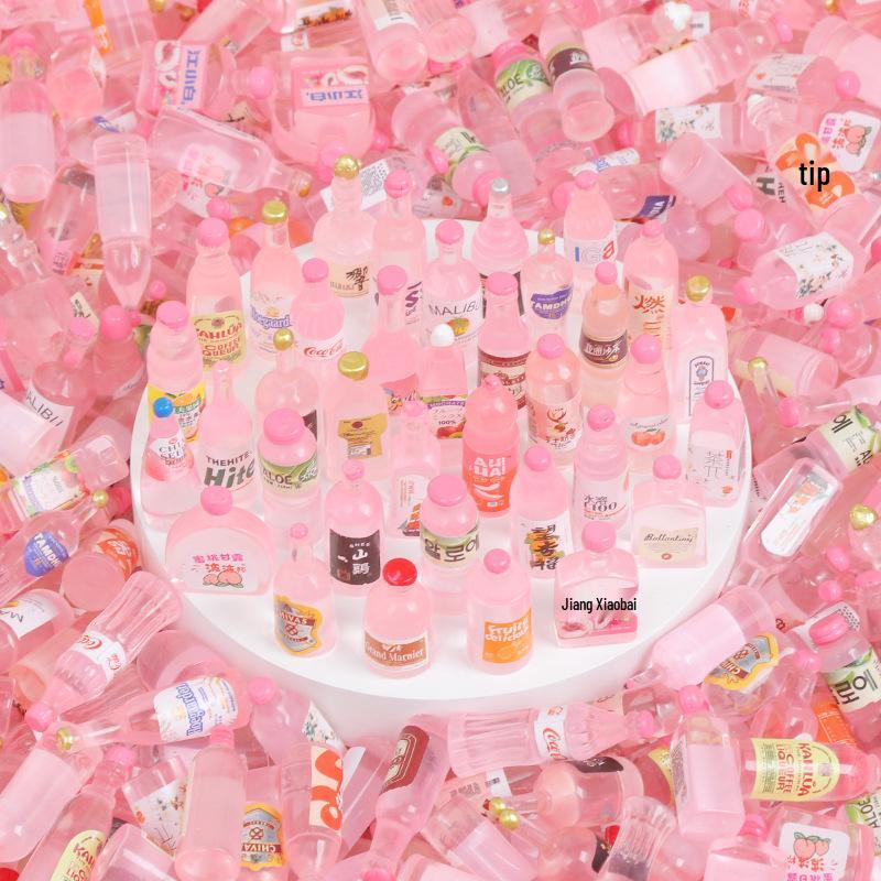 Mixed Style Realistic Mini Liquor Bottles Resin Accessories for DIY Ornaments
