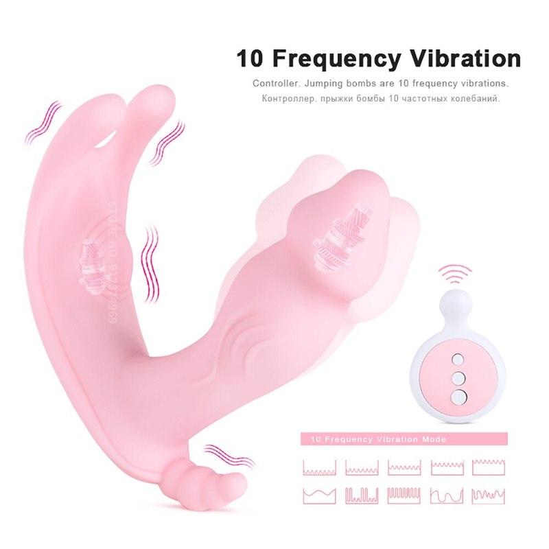 Wearable Dildo Vibrator G Spot Clitoris Stimulator Butterfly Vibrating Panties Erotic Toy Adult Toy for Women Orgasm Masturbator