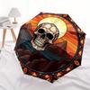 Stained Skull Art: Unique Decor for Any SpaceUmbrella, Portable 3-Fold Compact Umbrella,Christmas Gift ES665