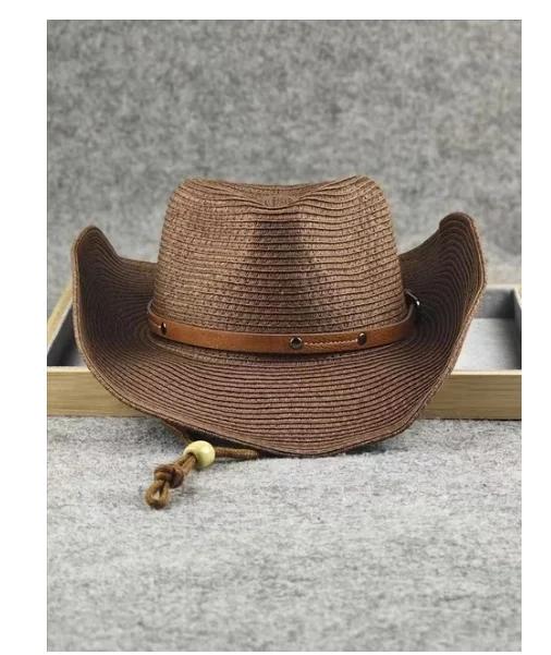 Big Head 62cm Man Large Waisted Cowboy Hat Summer Sun Protection Hat 60 Cm Foldable Beach Travel Straw Hat Large Men's Xxl