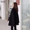 Solid Color Shawl Medium Long Women's Coat Winter New Fashion Fashion Fashion Collection Waist Casual Woolen Coat