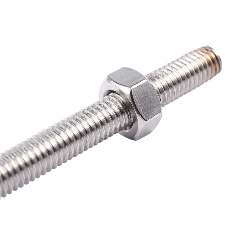 ABYN-10 Pcs 320Mm X M8 Stainless Steel Thread Bar Stock Rod Silver Tone