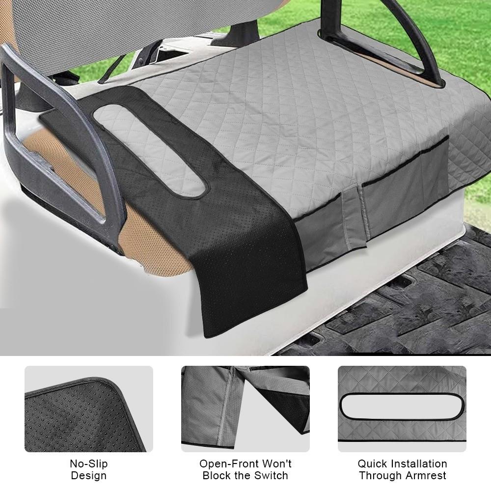 Soft Heated Golf Cart Seat Cover Waterproof Towel Easy Installation Universal Golf Cart Seat 4-Zone Heating Golf Seat Covers