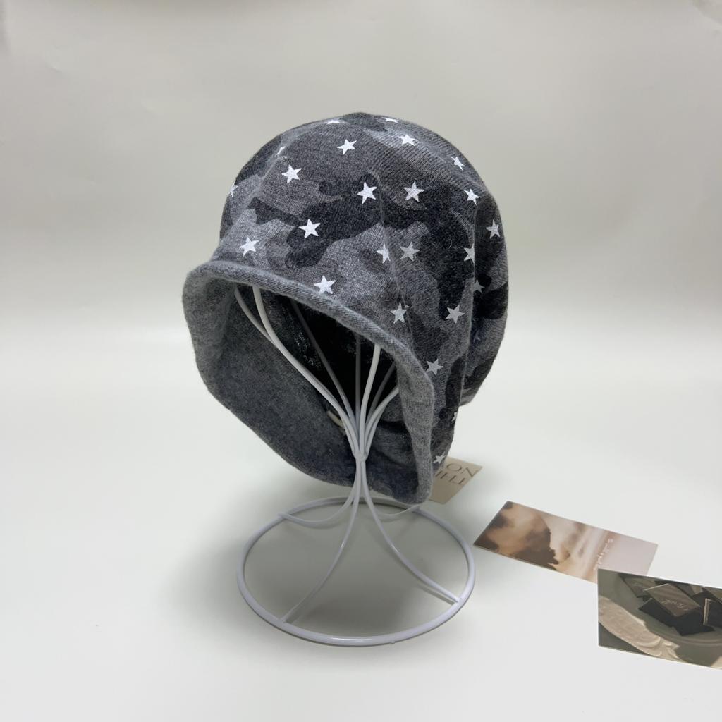 Autumn and winter new European and American camouflage jacquard knitted hat men's and women's thermal hats personalized hip-hop cold hats versatile f