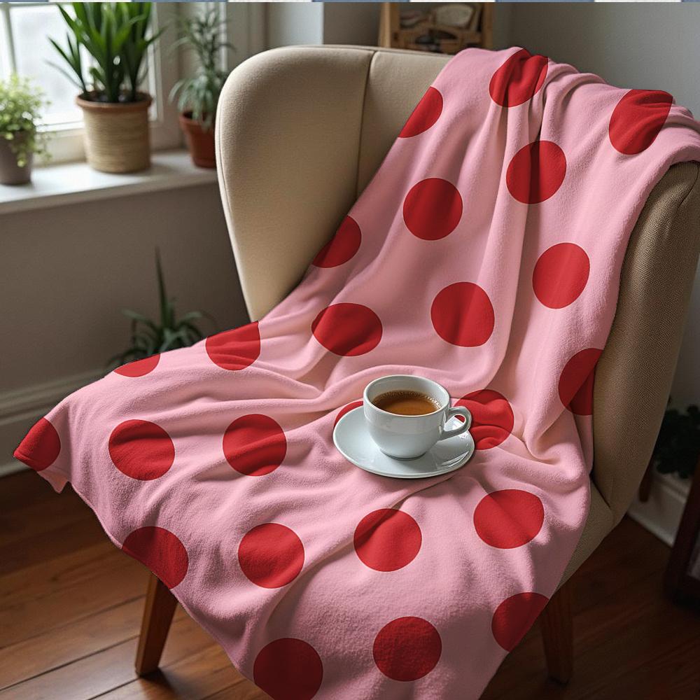 Cherry Heart Check Anime Cartoon Flannel Blanket Soft Warm Throw for Bedroom Sofa Car Kids Holiday Gift