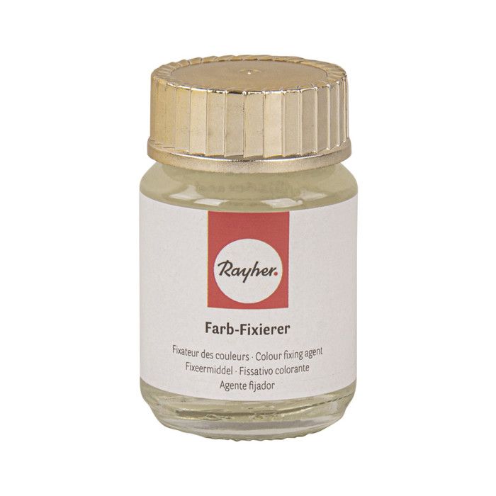 Fixateur p.Batik - coul.Teinture à la main, en petites boîtes de verre, 25ml
