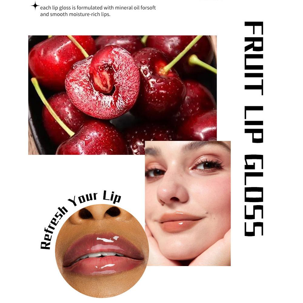 Juice Glossy Lip Oil Set, 6 Colors of Hydrating Fruit-Flavored Lip Gloss, Non-Sticky with Natural Moisturizing Ingredients