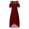Women's Summer Dress Off Shoulder Lace Trim Elegant Oversized Color Dress
