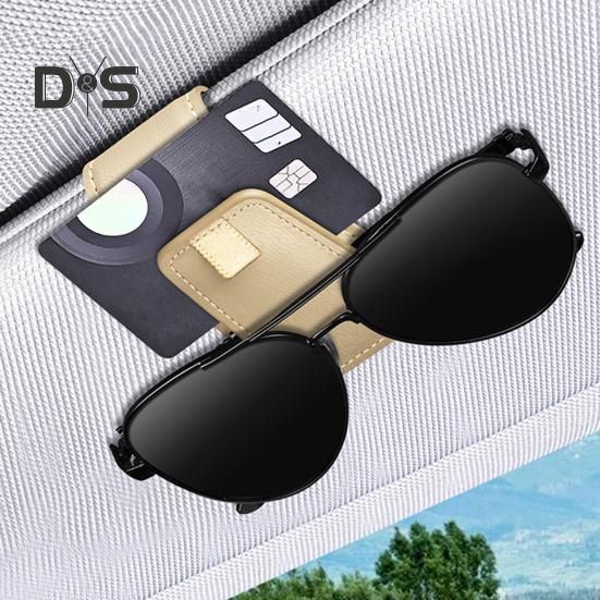 Magnetic Sunglasses Clip for Car Visor Faux Leather Glasses Holder Clip Car Interior Sunglass Holder for Fast Access