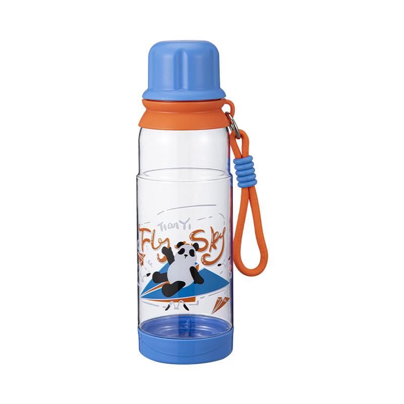 Water bottle new summer cartoon children's plastic cup outdoor men and women high temperature resistant portable high value sports kettle