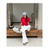 2026 Spring Women's Korean Style Wide-Leg Casual Pants - Loose Slimming, Thirteen Line Design