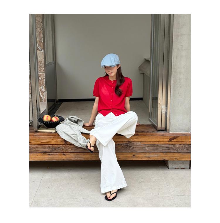 2026 Spring Women's Korean Style Wide-Leg Casual Pants - Loose Slimming, Thirteen Line Design