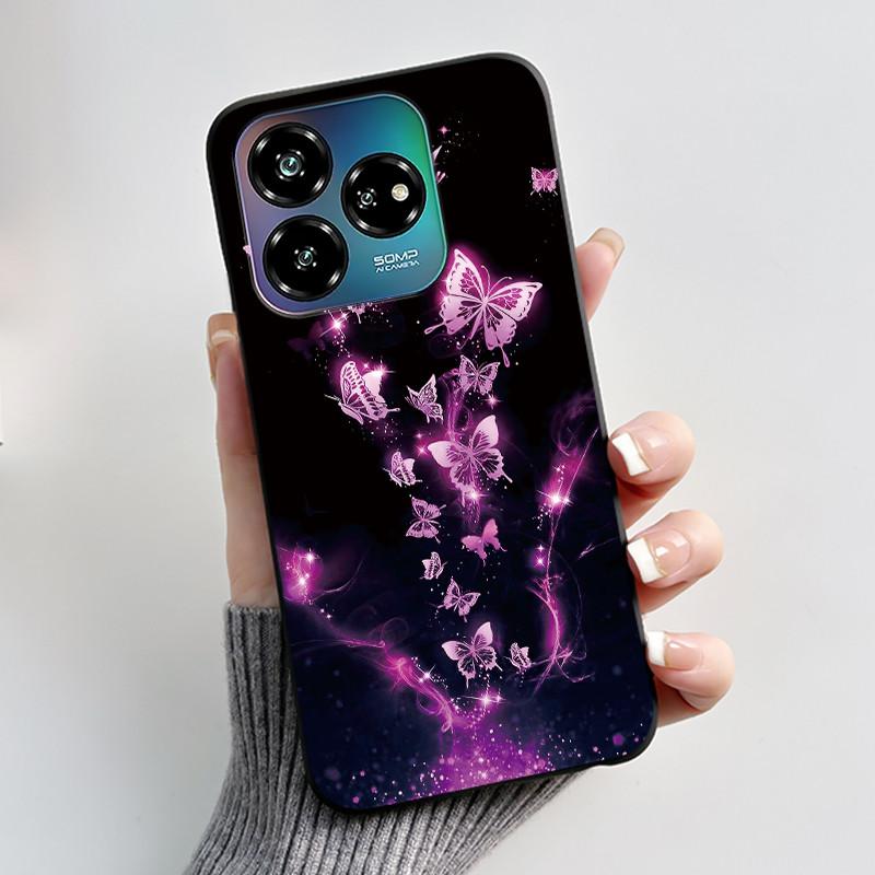 Case For ZTE Blade V60 Design 4G/Blade V60 Vita/Nubia V60 Design/Axon 60 Lite Soft Silicone Black Cover Cute Flower Cartoon Case