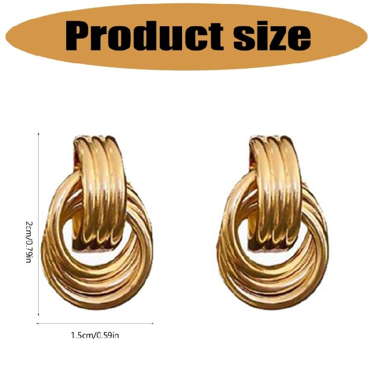 Double Hoops Earrings Gold Silver Plated Comfortable Jewelry Accessory for Trendy Women Fashionable Statement Pieces