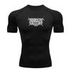 Men's Compression Fitness T-Shirt, Breathable Quick Dry Gothic Deathmetal Style Short Sleeve Sports Top for Workout Running Gym Training Active Wear