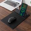 Foldable PU Leather Laptop Mouse Pad 15W Wireless Phone Charger with Pen Holder